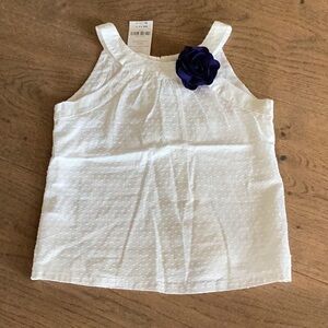 Gymboree White Tank Top with Blue Flower